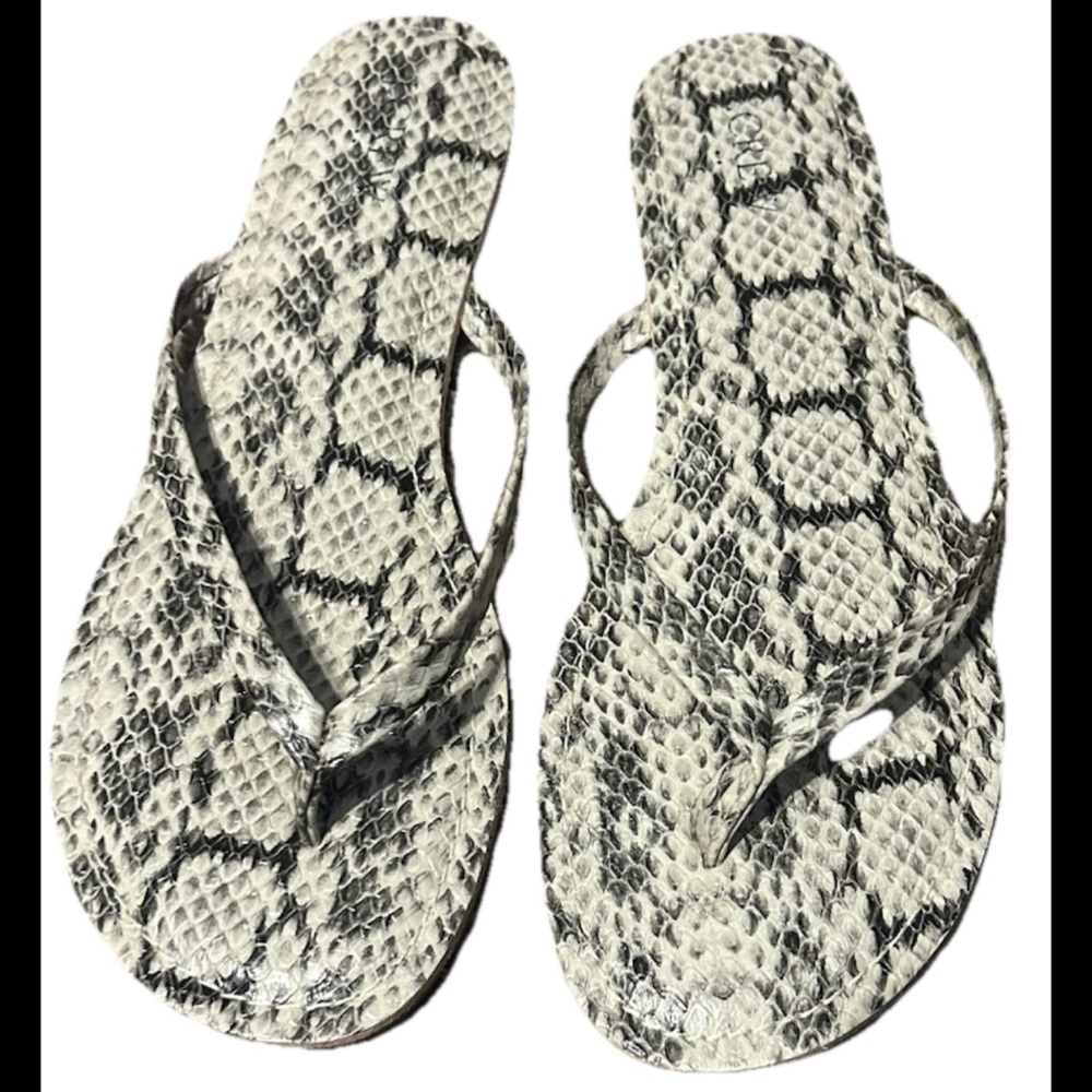 J Crew Snakeskin Pattern Flip Flops
